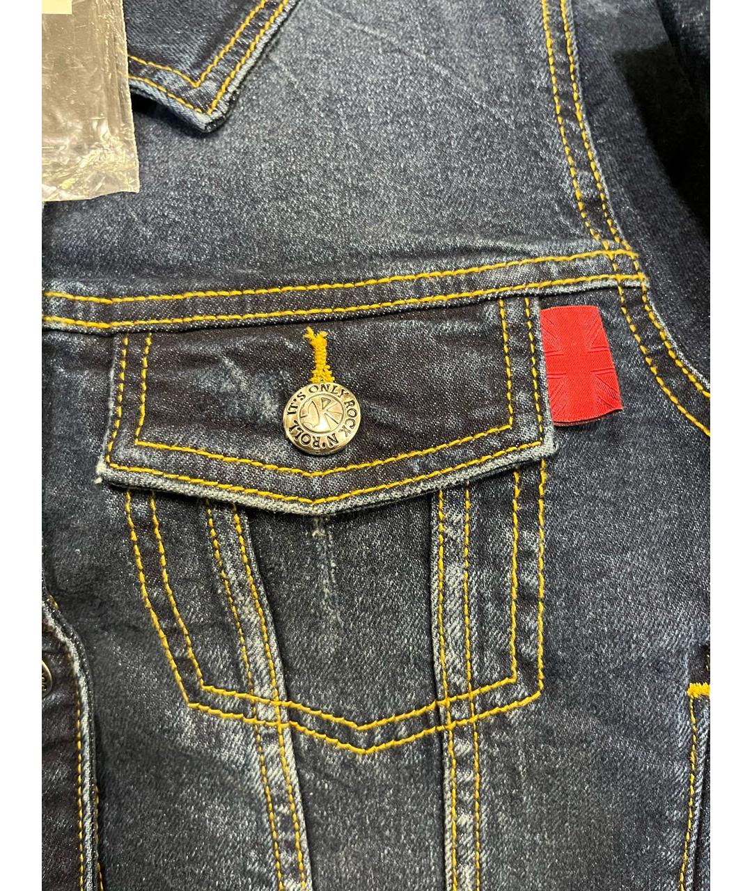 JOHN RICHMOND Синий деним жакет/пиджак, фото 4