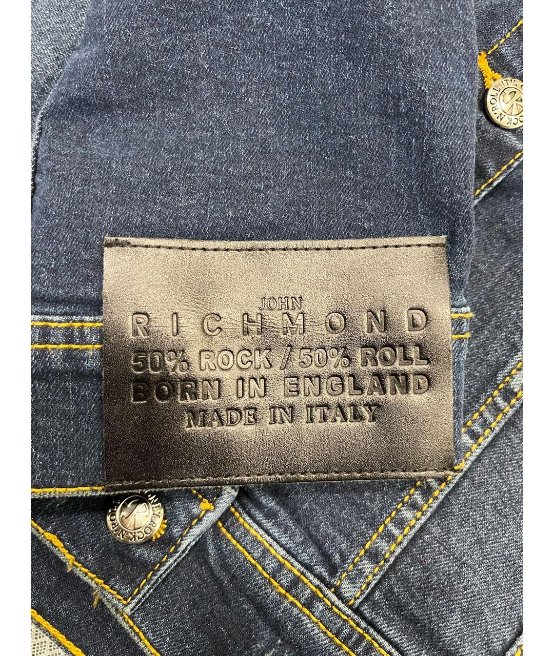 JOHN RICHMOND Синий деним жакет/пиджак, фото 5