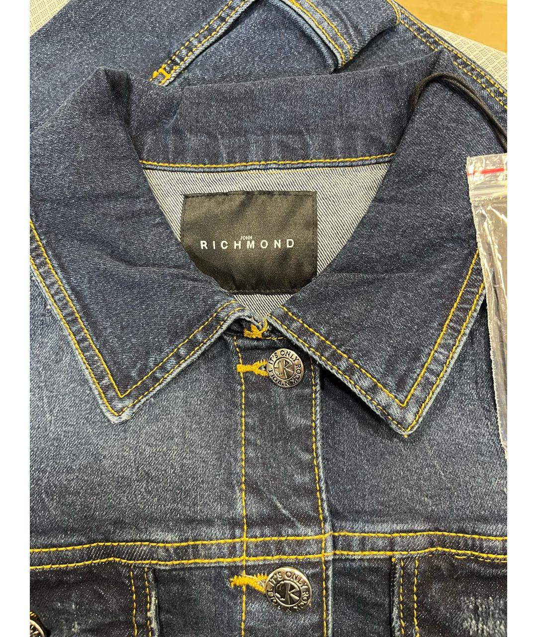 JOHN RICHMOND Синий деним жакет/пиджак, фото 3