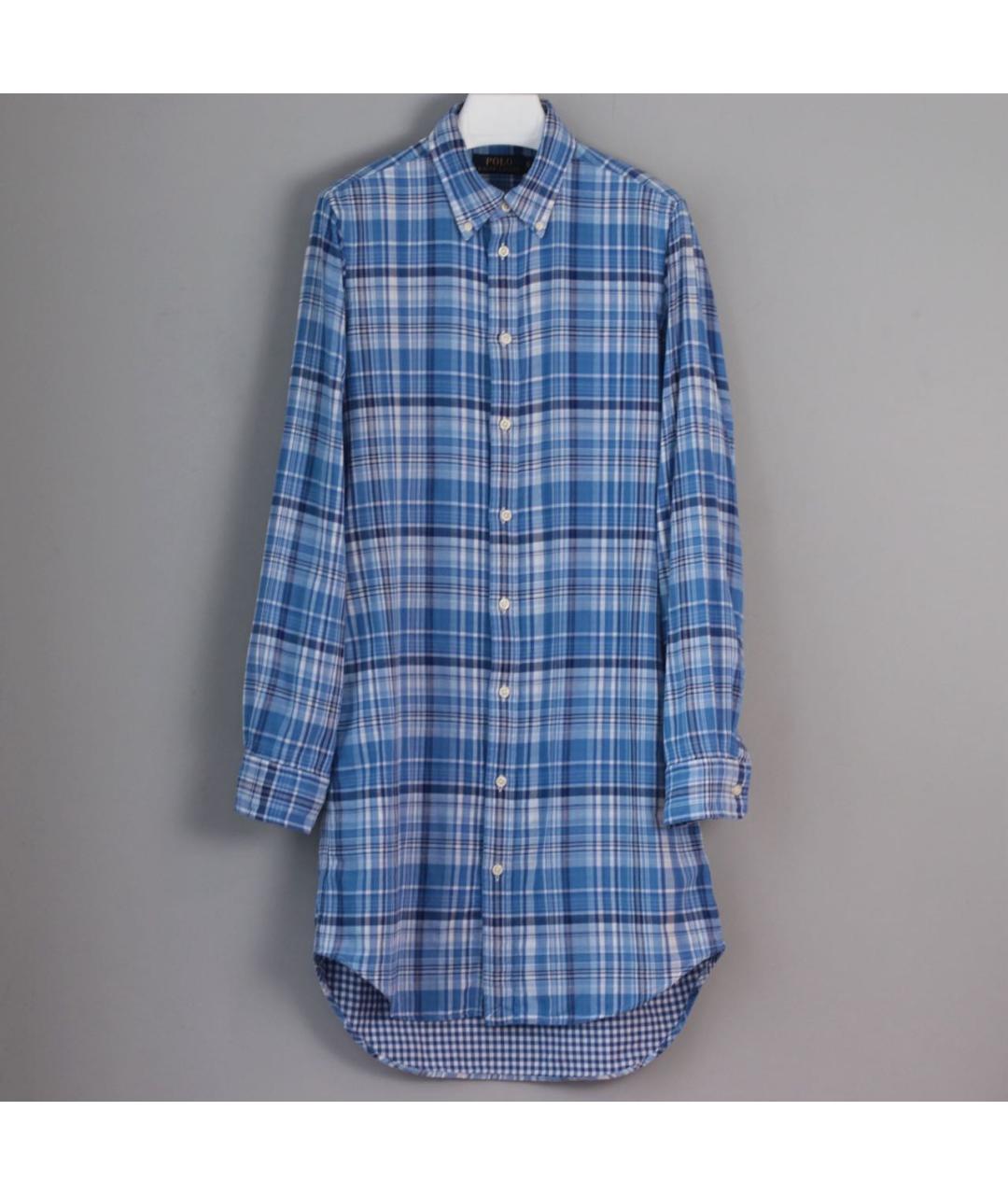 POLO RALPH LAUREN Голубое хлопковое повседневное платье, фото 2