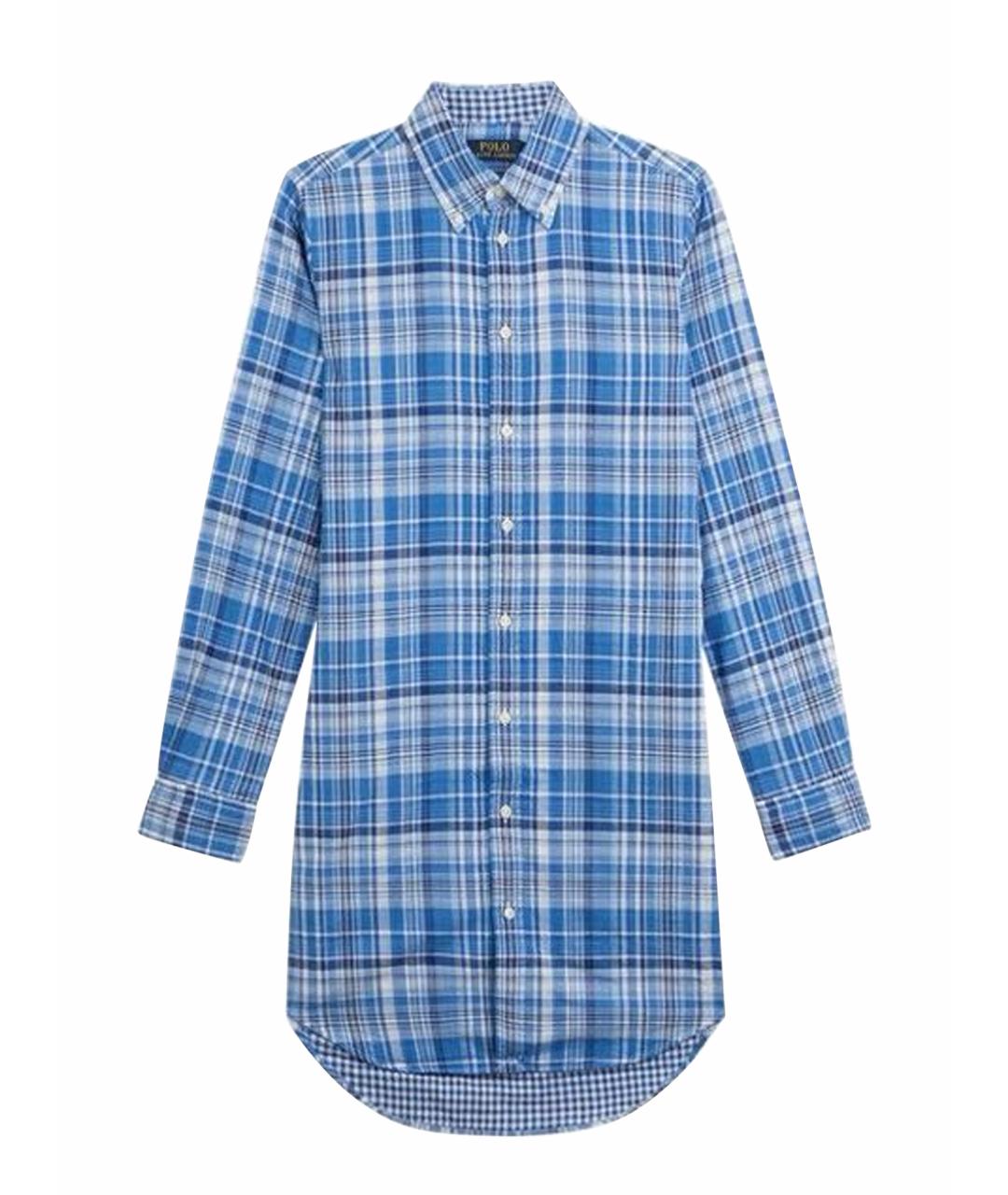 POLO RALPH LAUREN Голубое хлопковое повседневное платье, фото 1