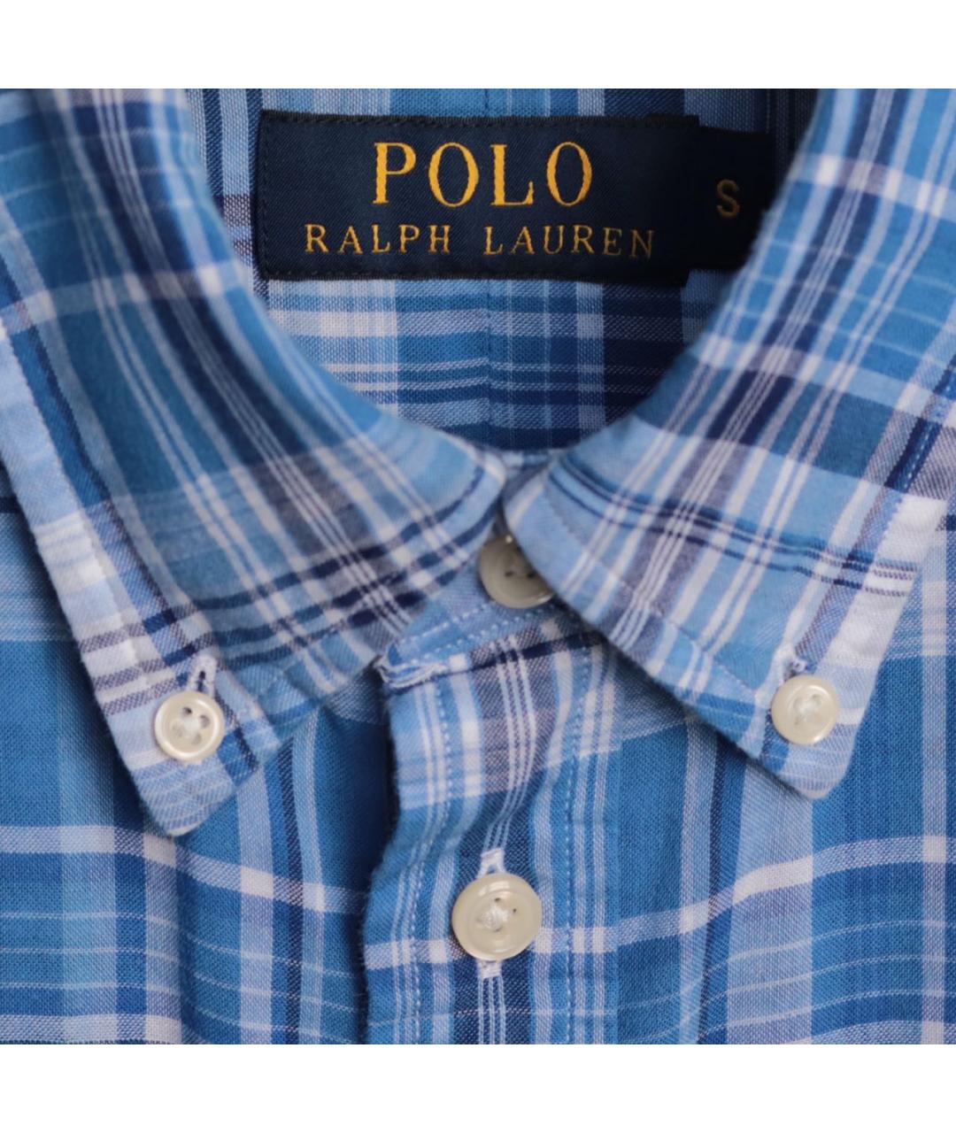 POLO RALPH LAUREN Голубое хлопковое повседневное платье, фото 4