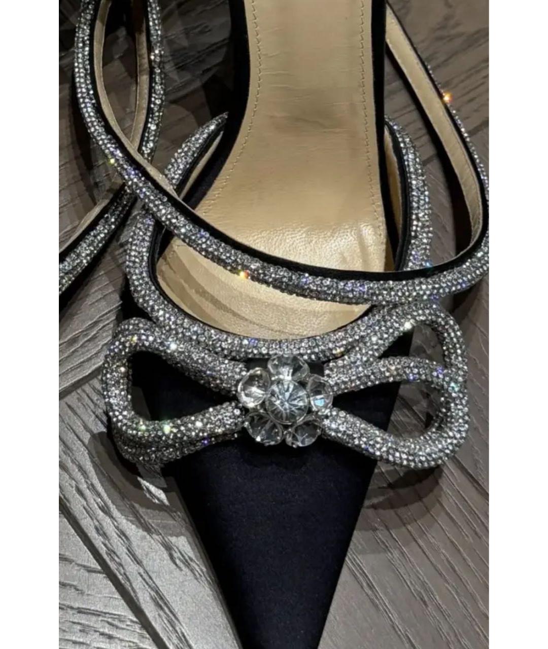 MACH&MACH Черные текстильные босоножки, фото 4