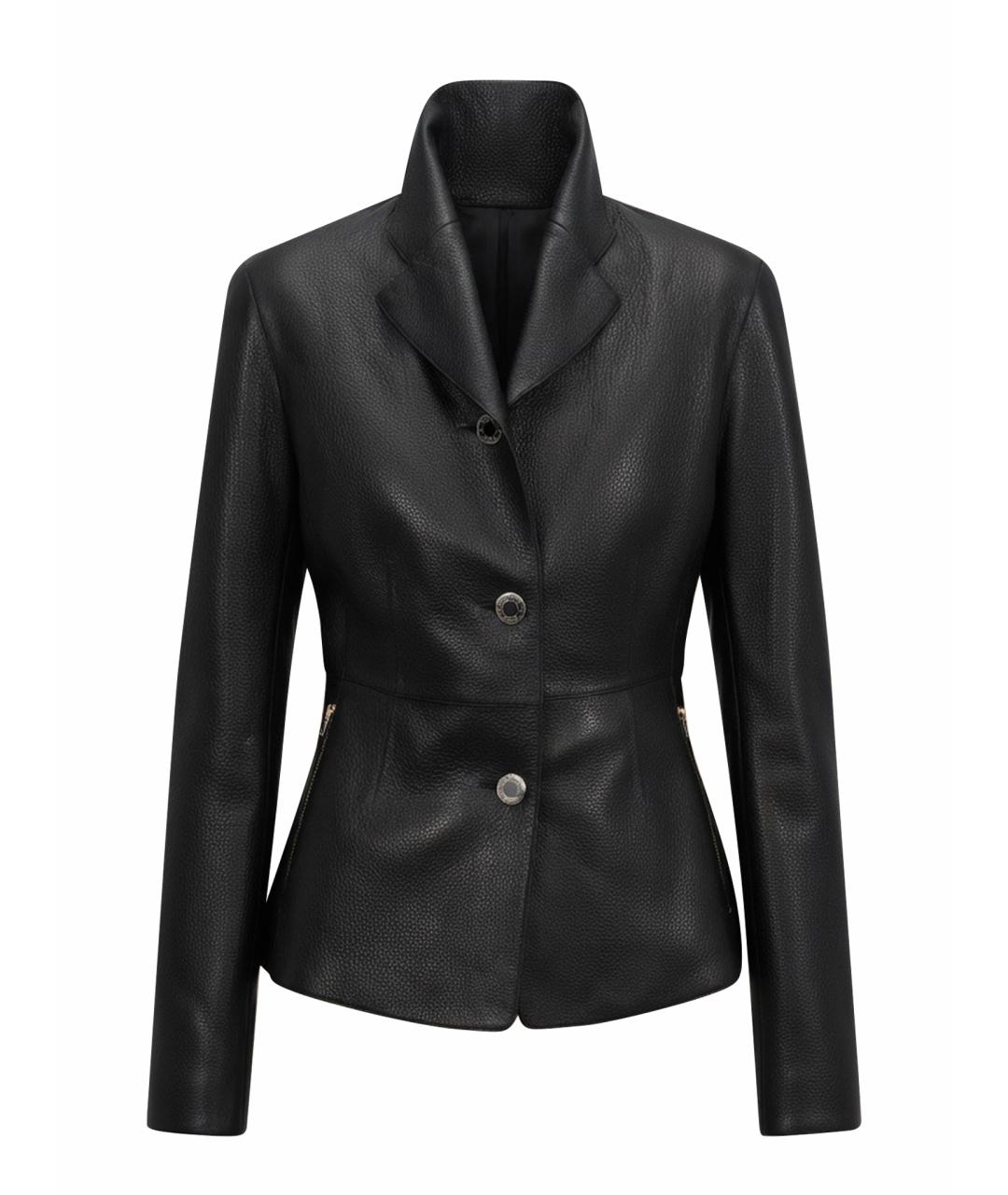 HERMES Черный кожаный жакет/пиджак, фото 1