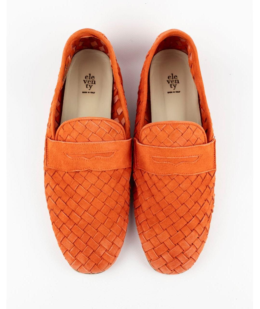 ELEVENTY Оранжевое замшевые лоферы, фото 2