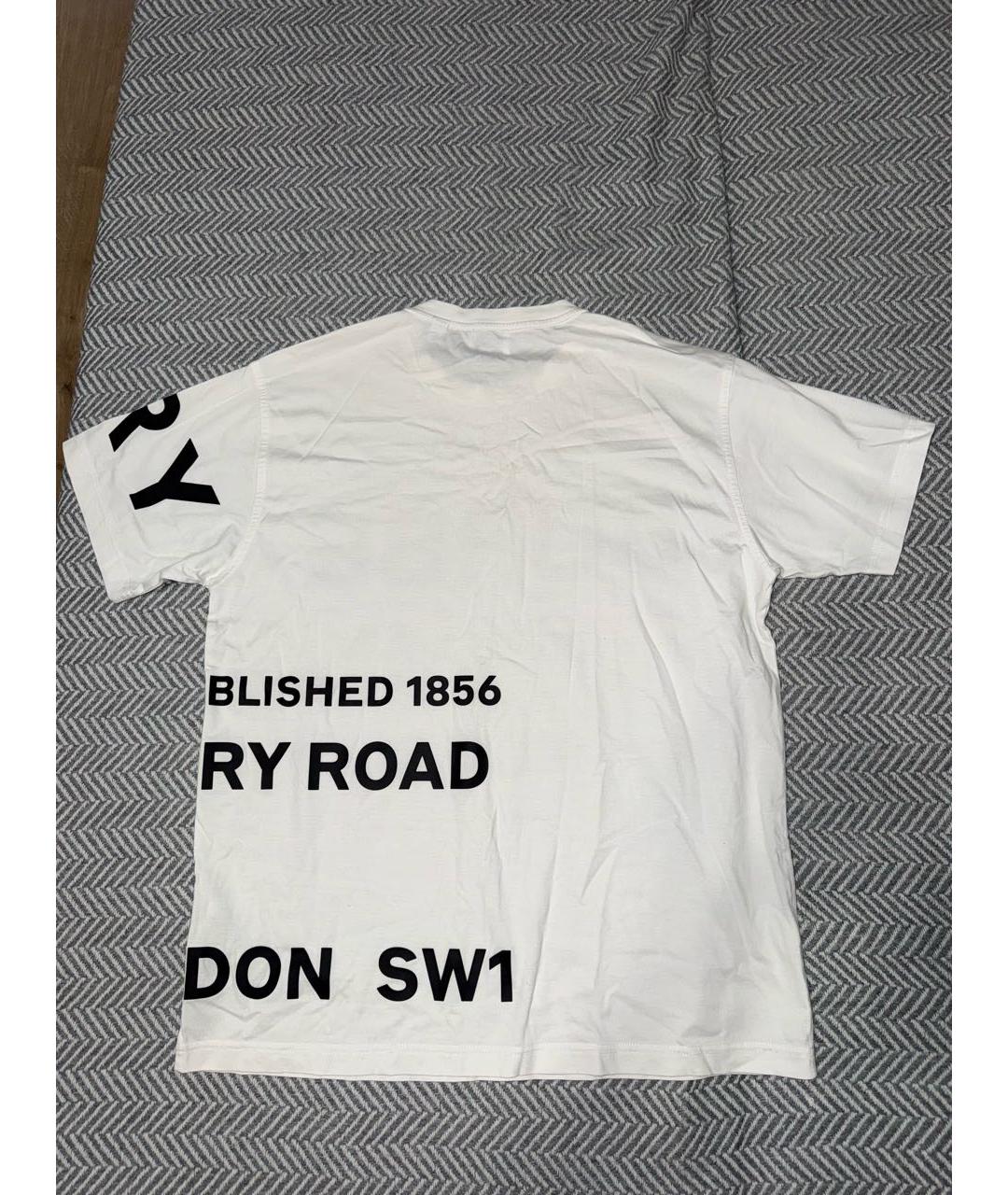 BURBERRY Белая хлопковая футболка, фото 2