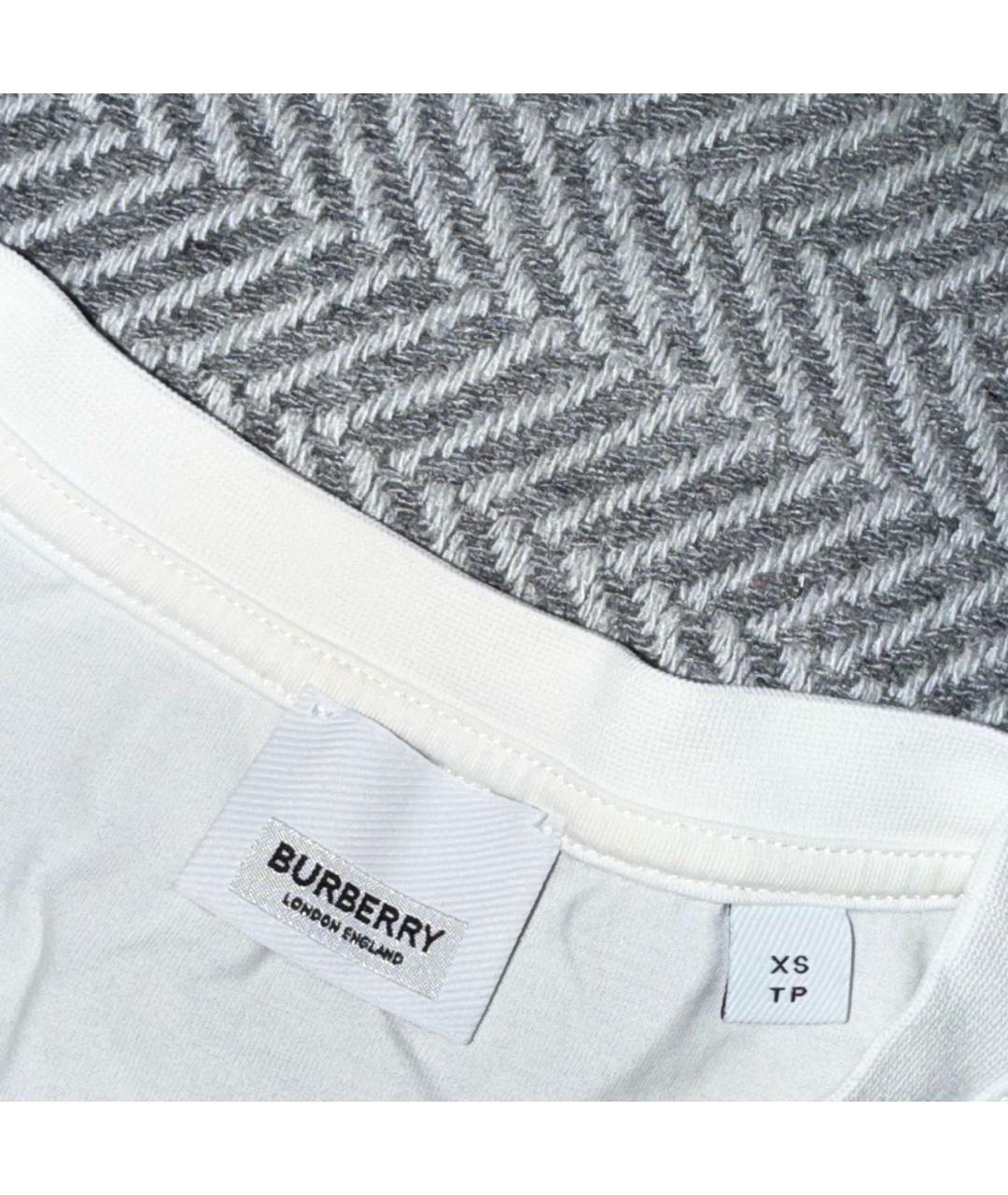 BURBERRY Белая хлопковая футболка, фото 3