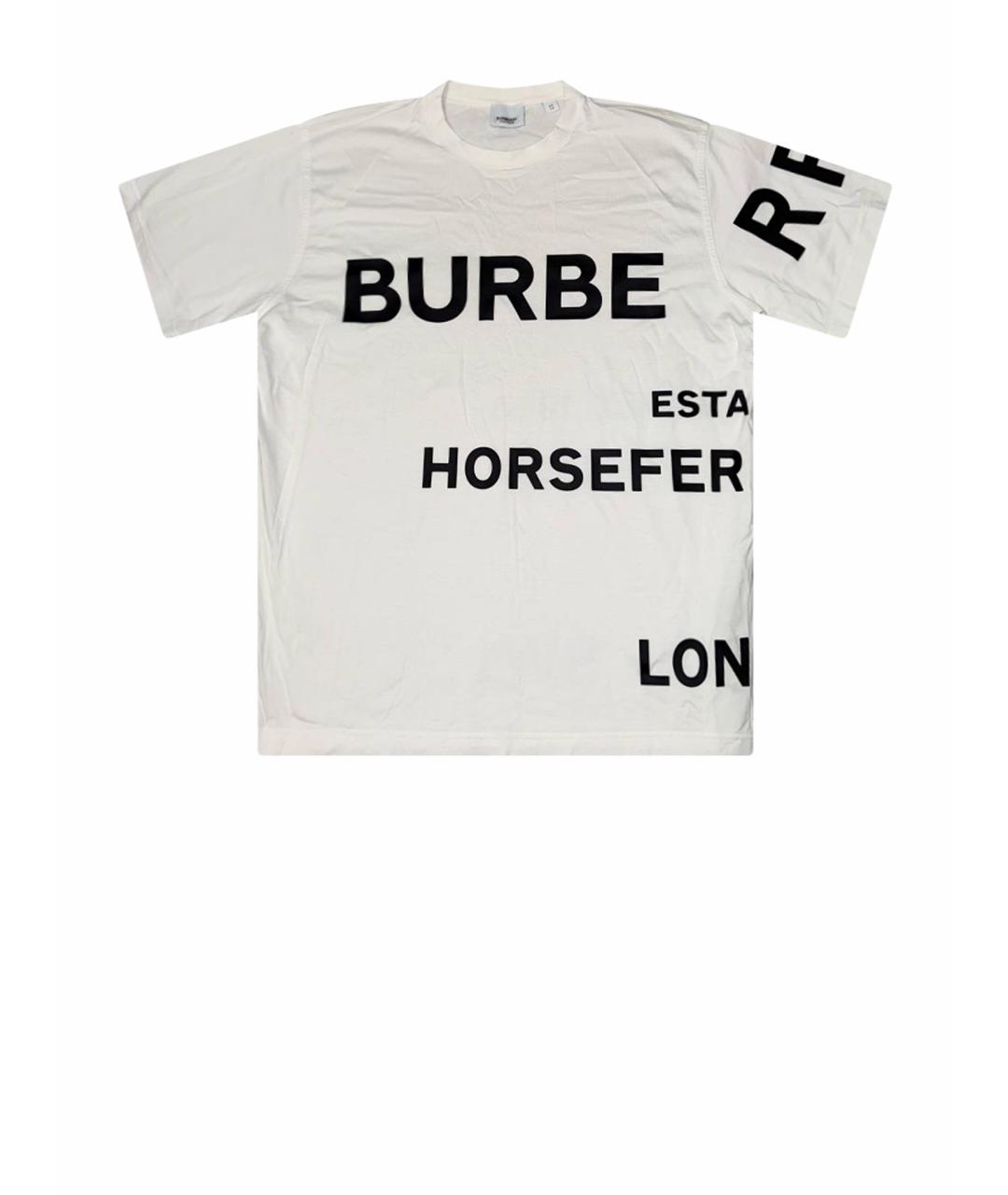 BURBERRY Белая хлопковая футболка, фото 1