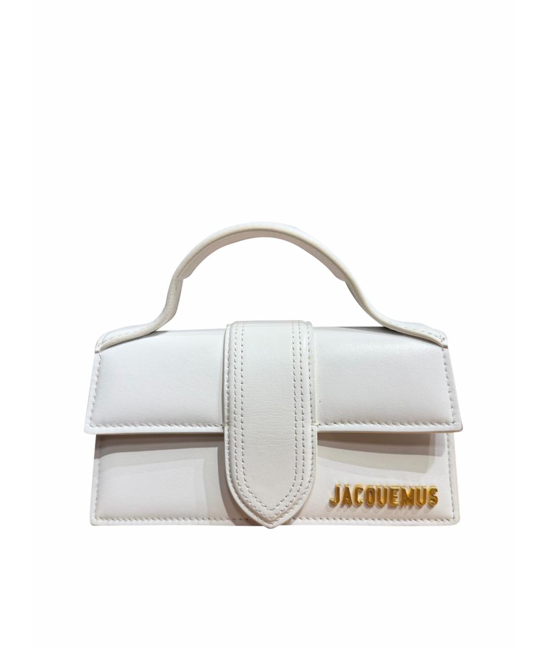JACQUEMUS Белая кожаная сумка через плечо, фото 5