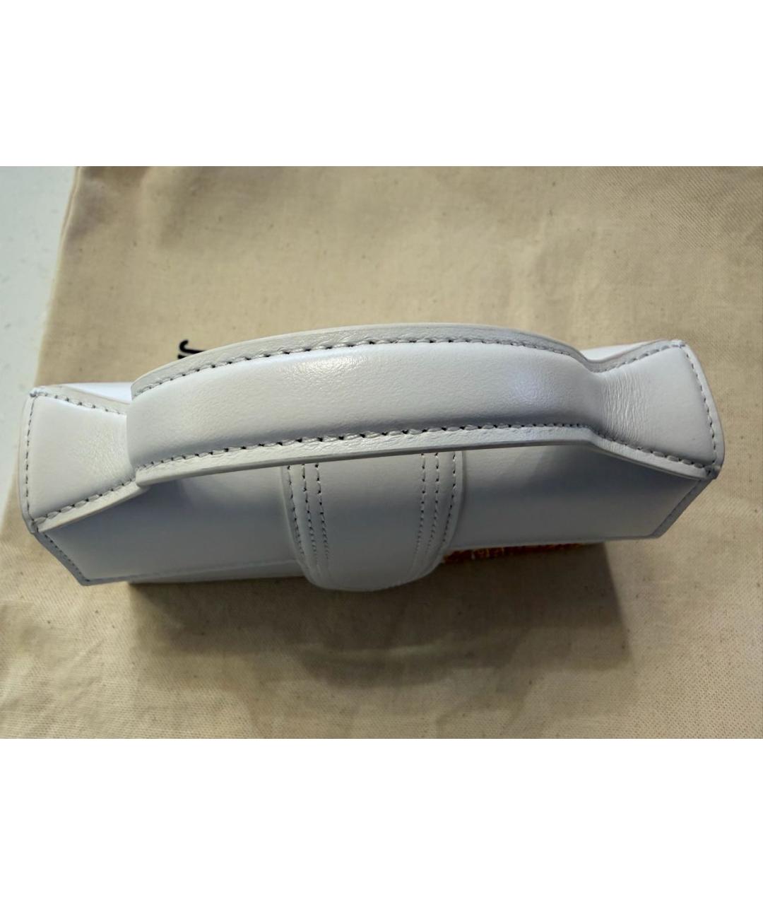 JACQUEMUS Белая кожаная сумка через плечо, фото 4