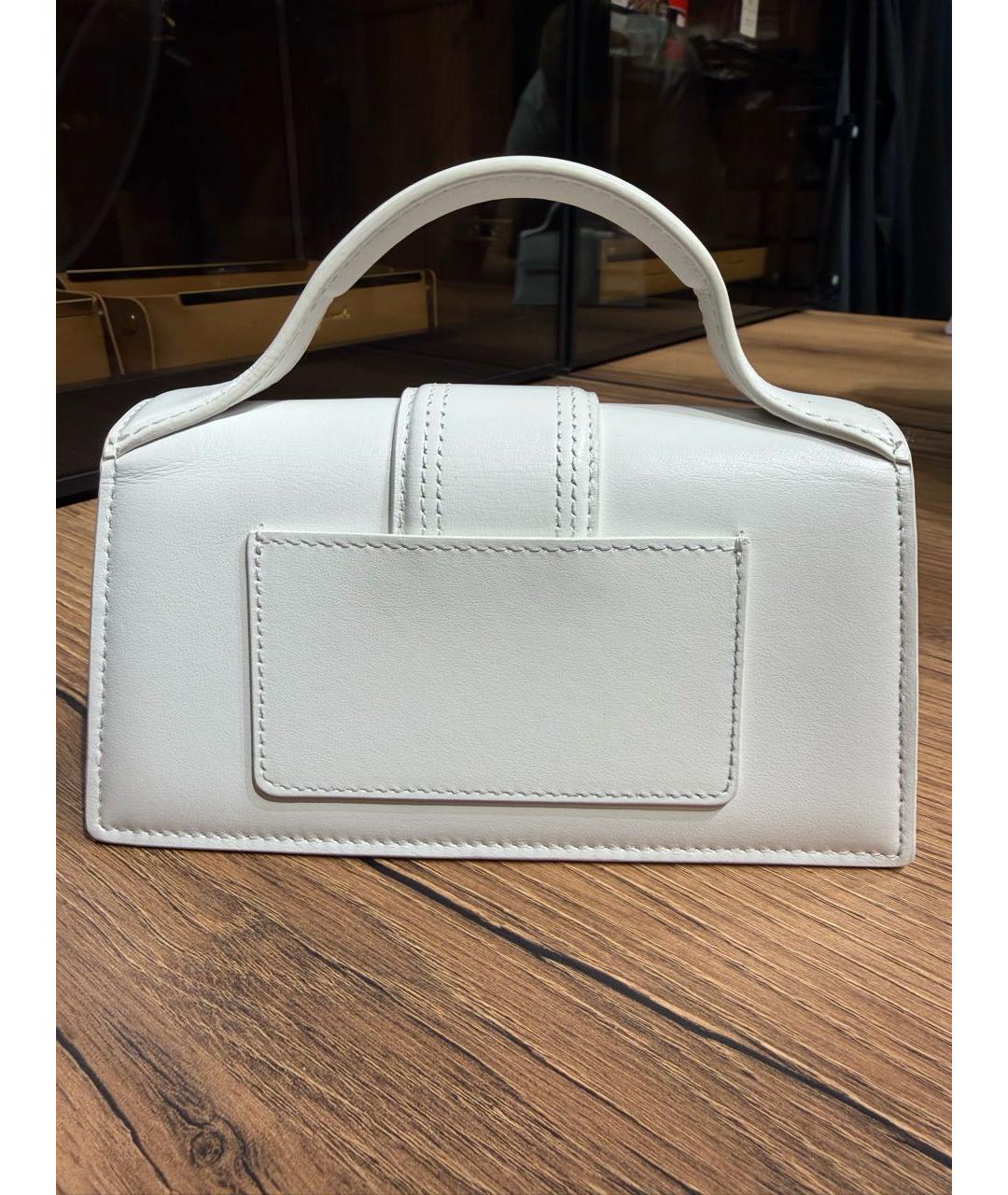 JACQUEMUS Белая кожаная сумка через плечо, фото 3