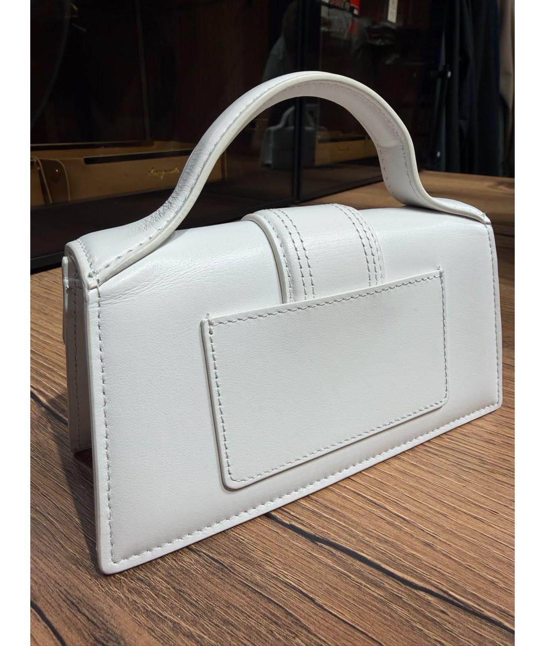 JACQUEMUS Белая кожаная сумка через плечо, фото 2