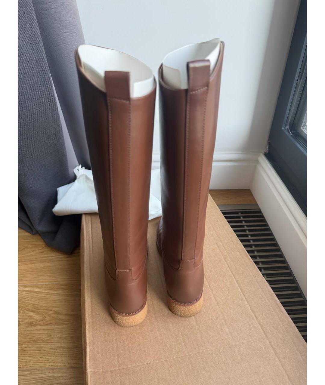 12 STOREEZ Коричневые кожаные сапоги, фото 4