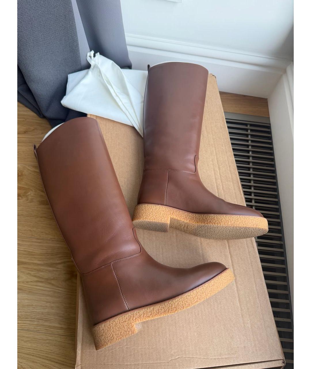 12 STOREEZ Коричневые кожаные сапоги, фото 6
