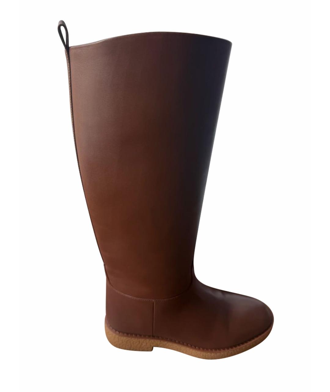 12 STOREEZ Коричневые кожаные сапоги, фото 1