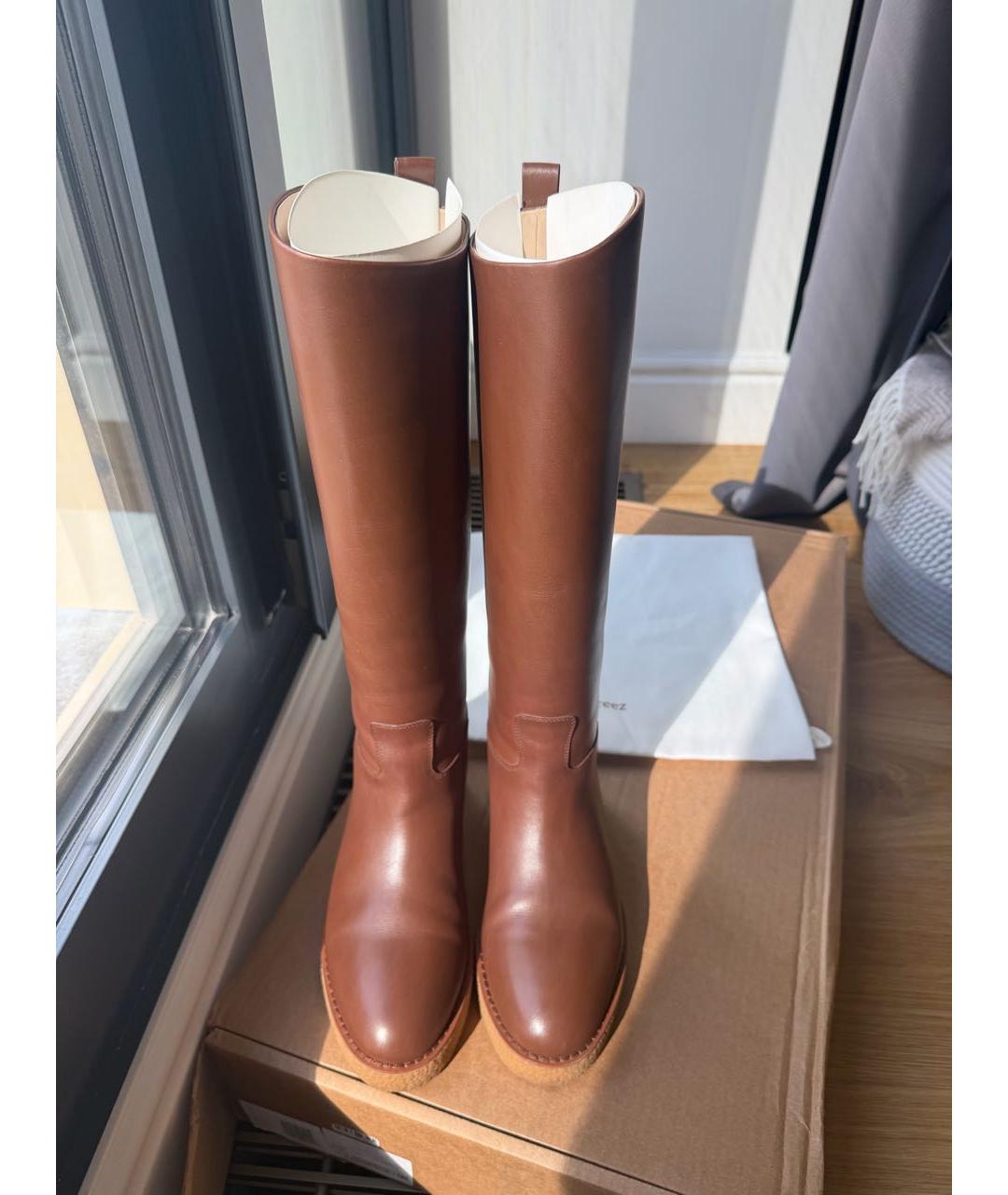 12 STOREEZ Коричневые кожаные сапоги, фото 5