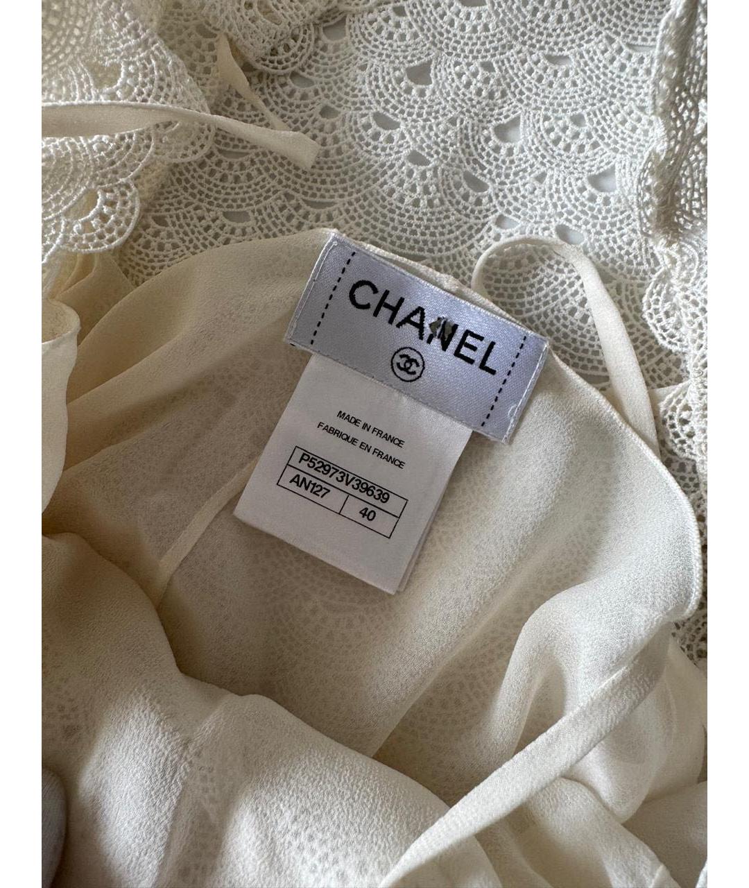 CHANEL Белое хлопковое повседневное платье, фото 3