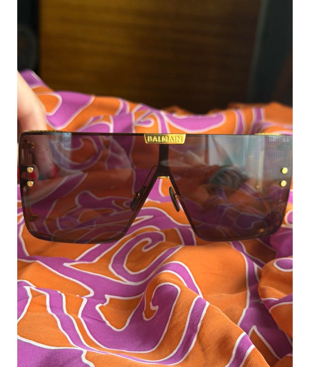BALMAIN Черные металлические солнцезащитные очки, фото 9