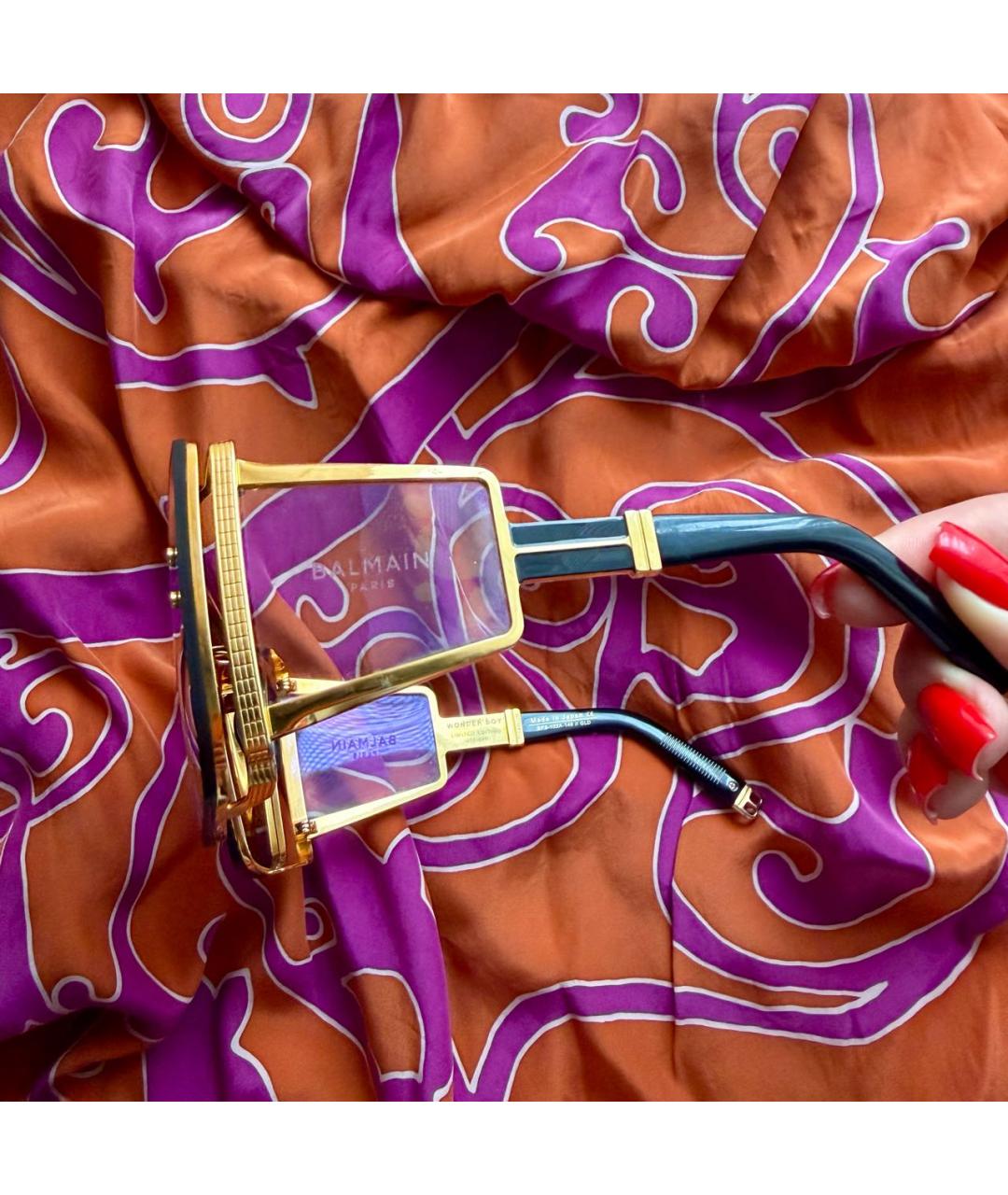 BALMAIN Черные металлические солнцезащитные очки, фото 3