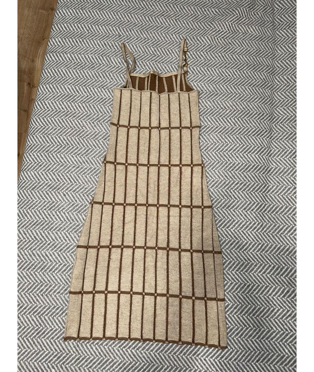 JACQUEMUS Бежевое вискозное платье, фото 2