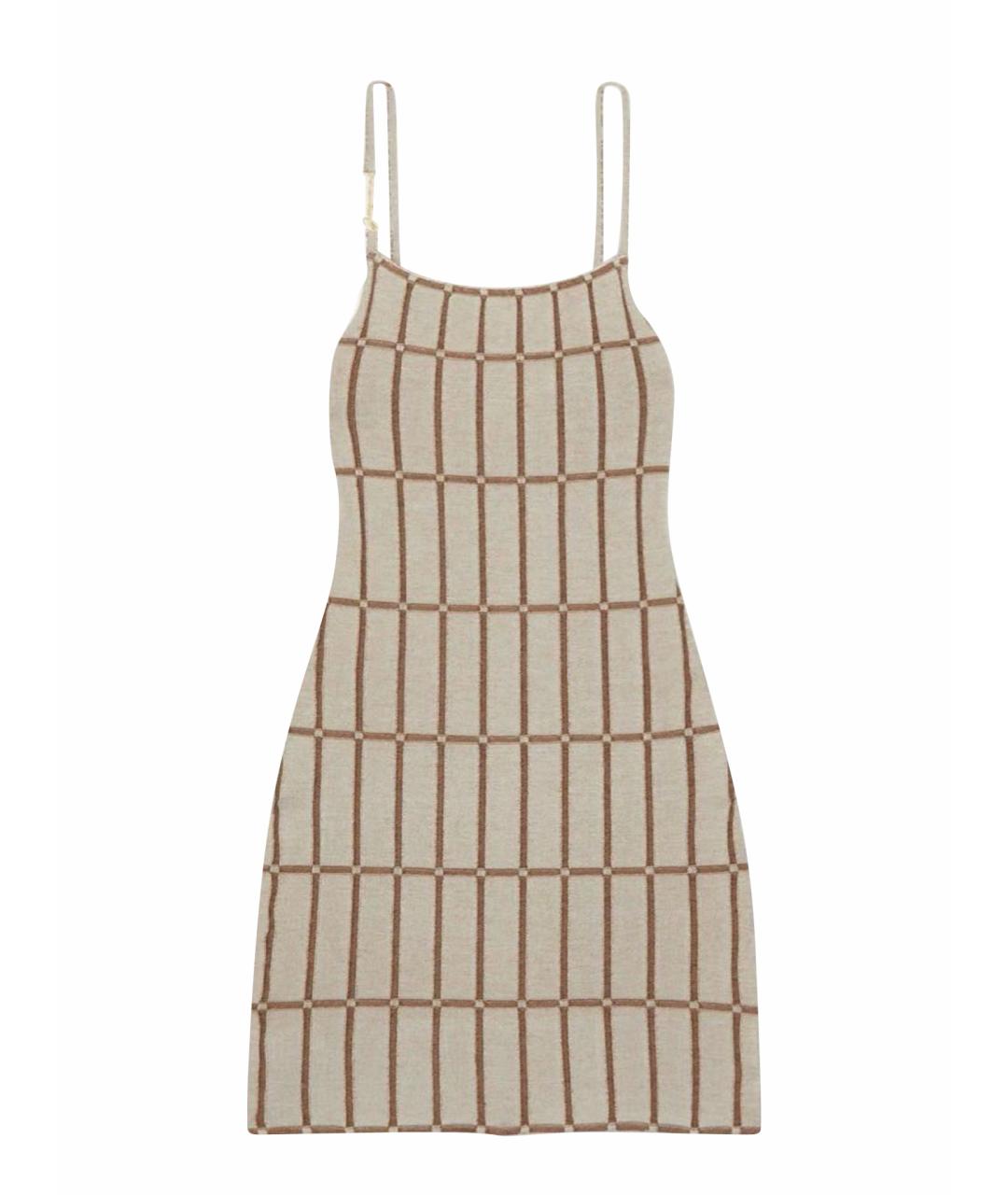 JACQUEMUS Бежевое вискозное платье, фото 1