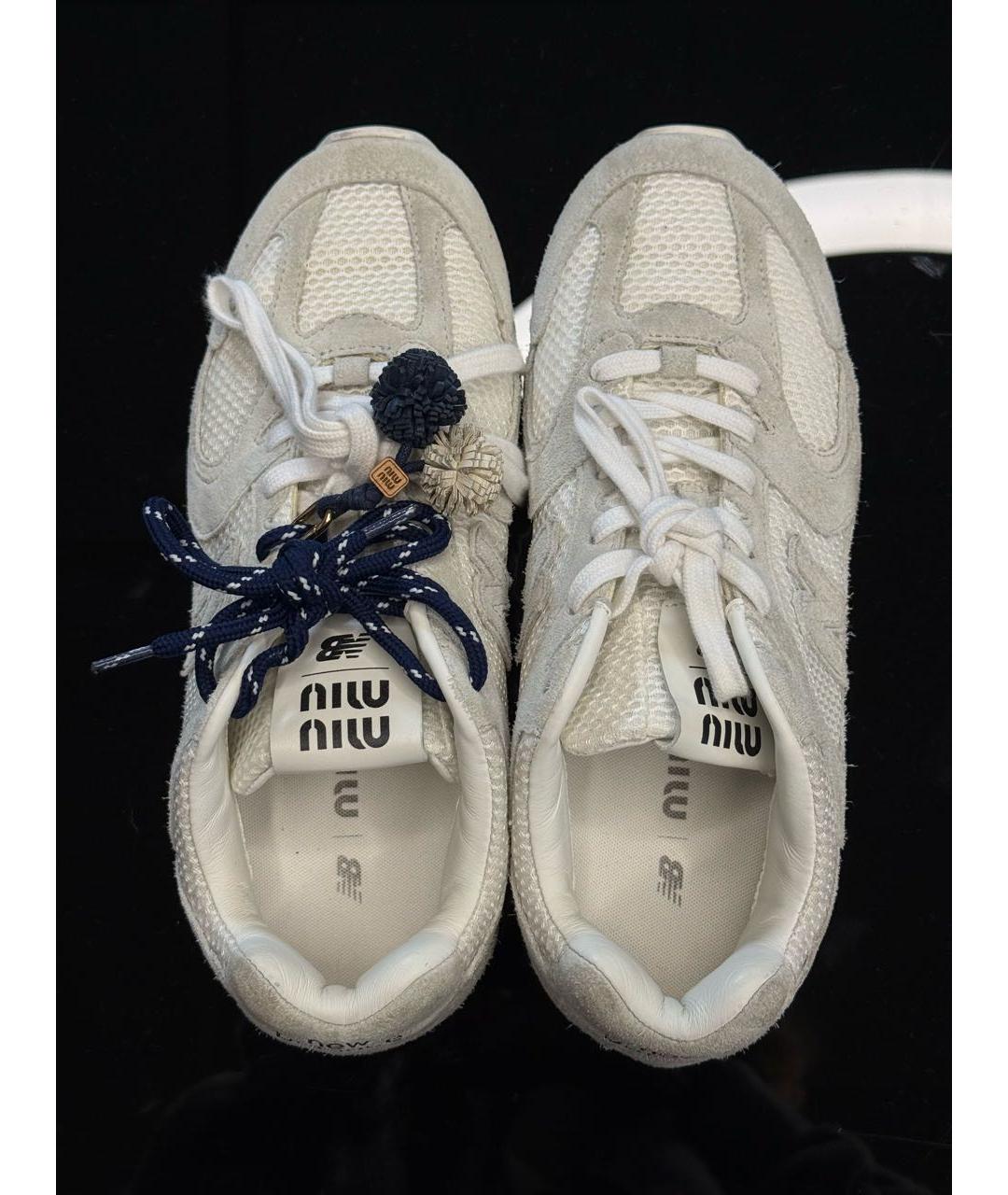 MIU MIU Белые замшевые кеды, фото 3