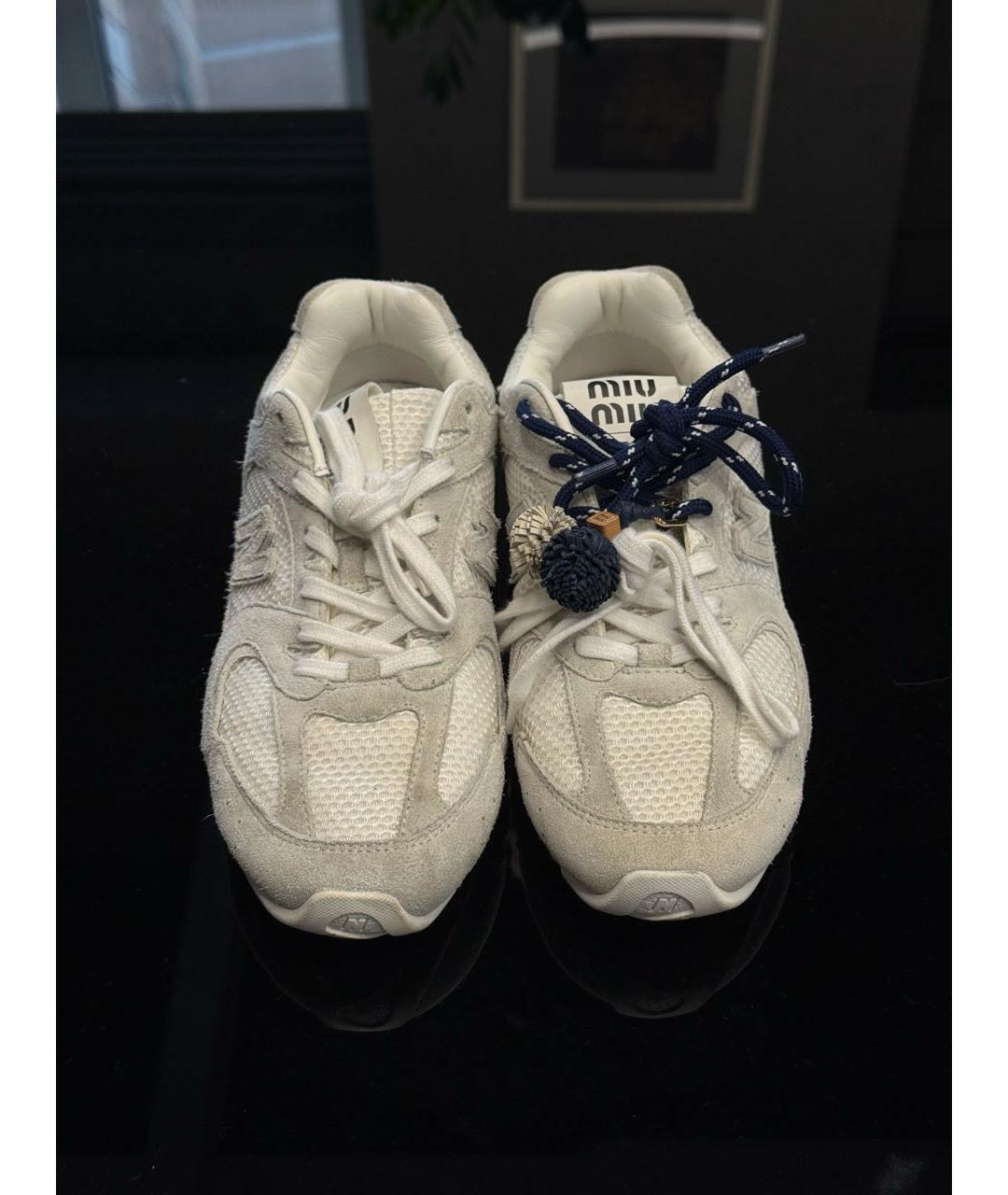 MIU MIU Белые замшевые кеды, фото 2