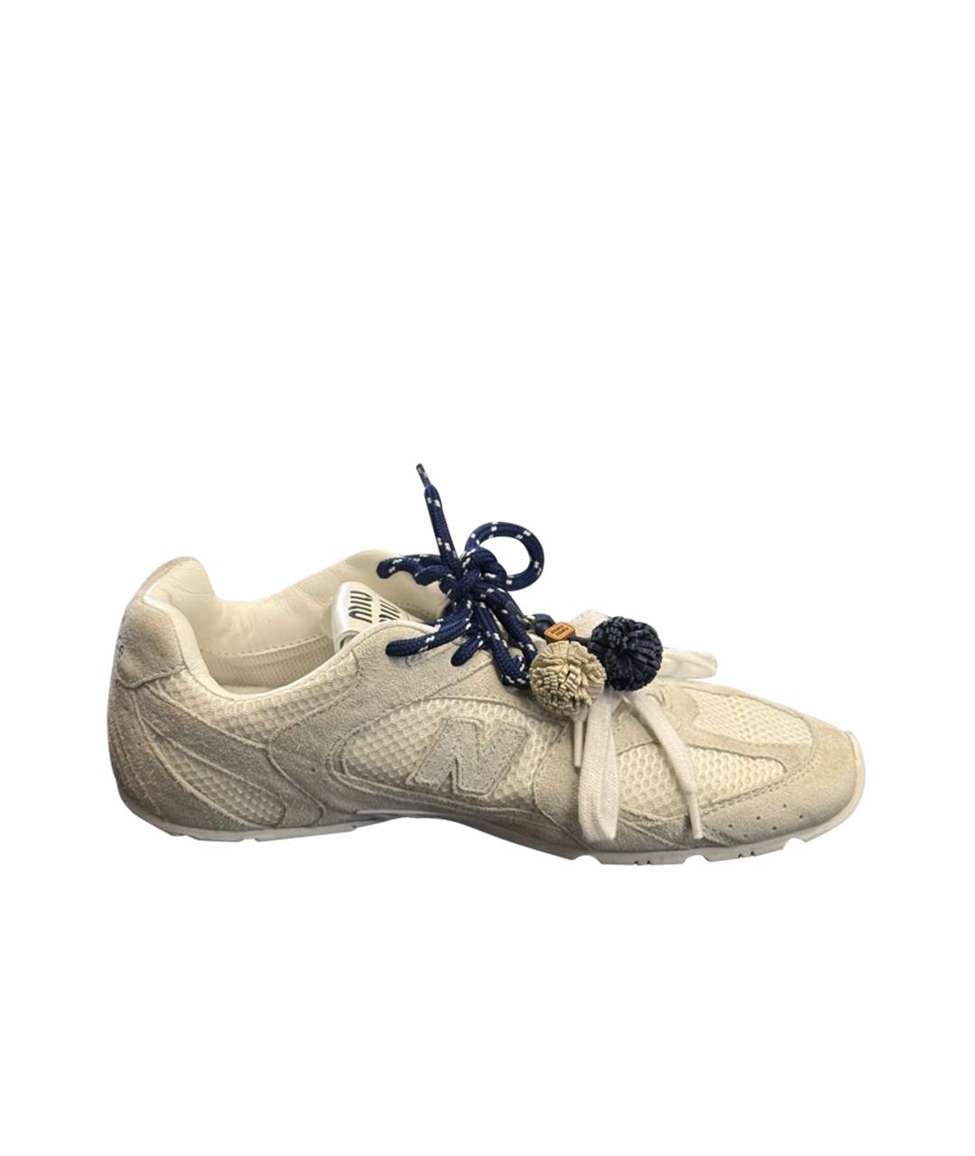 MIU MIU Белые замшевые кеды, фото 1