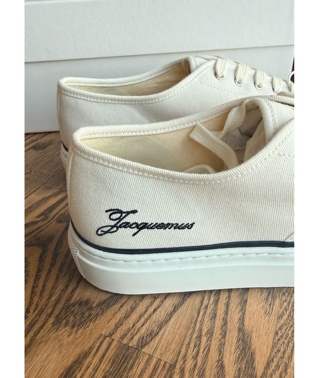 JACQUEMUS Белые текстильные кеды, фото 4