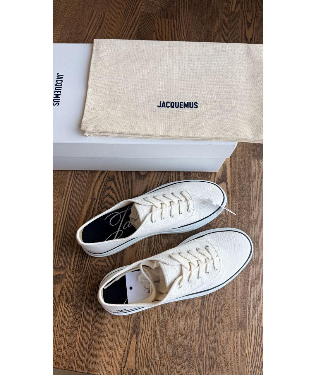 JACQUEMUS Белые текстильные кеды, фото 3