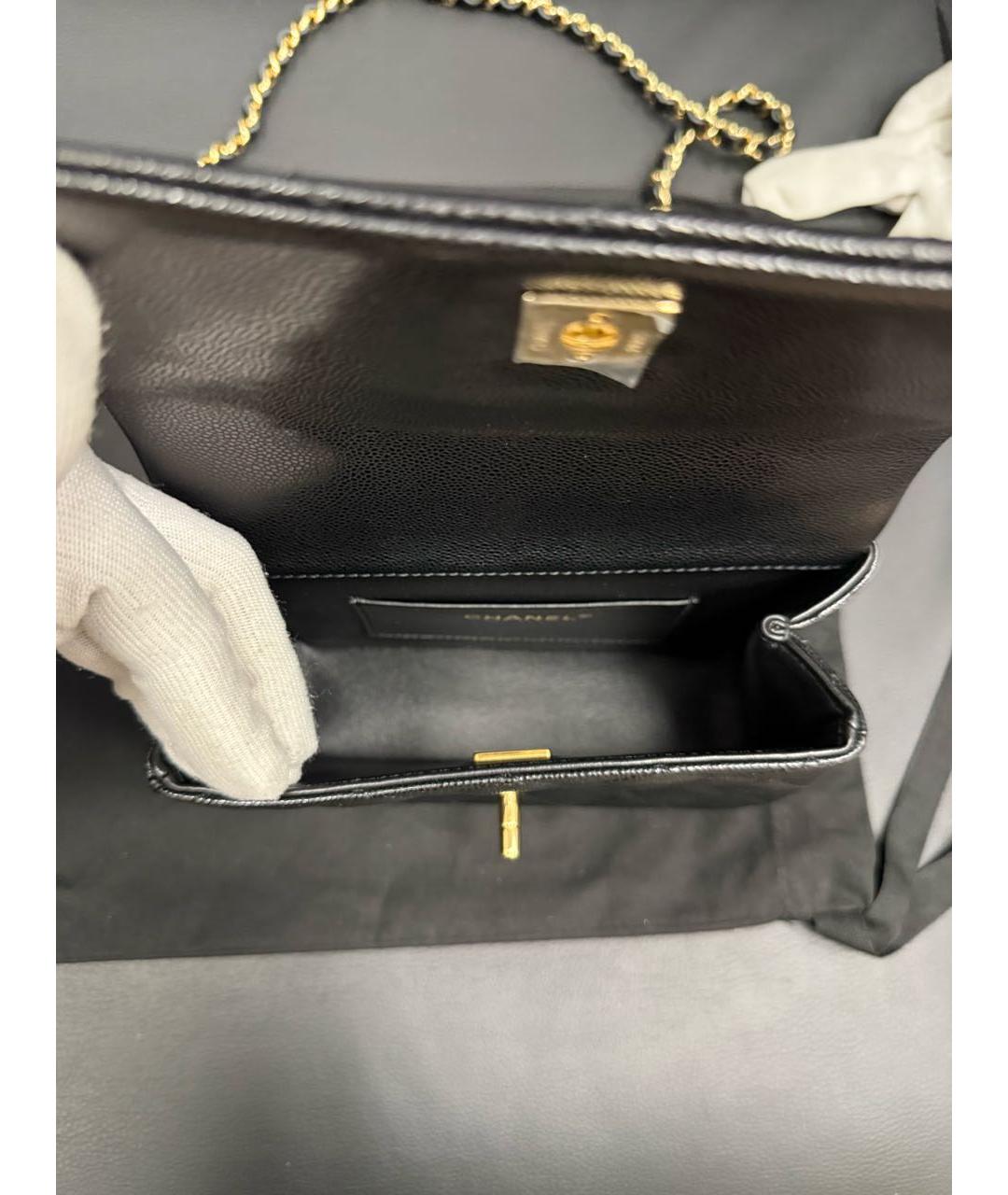 CHANEL Черная кожаная сумка через плечо, фото 4