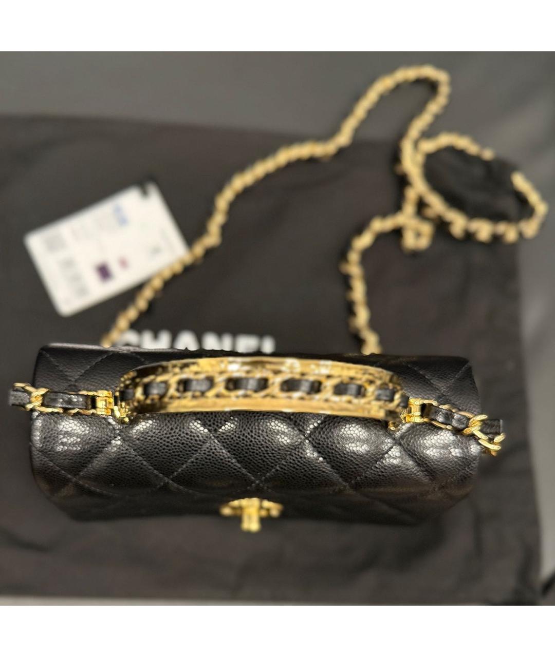 CHANEL Черная кожаная сумка через плечо, фото 7