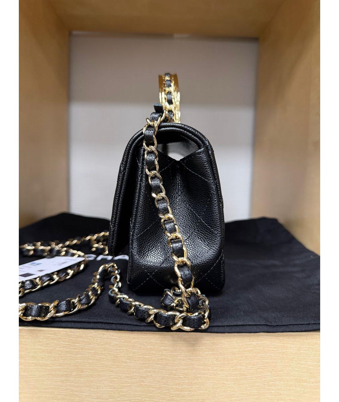 CHANEL Черная кожаная сумка через плечо, фото 2