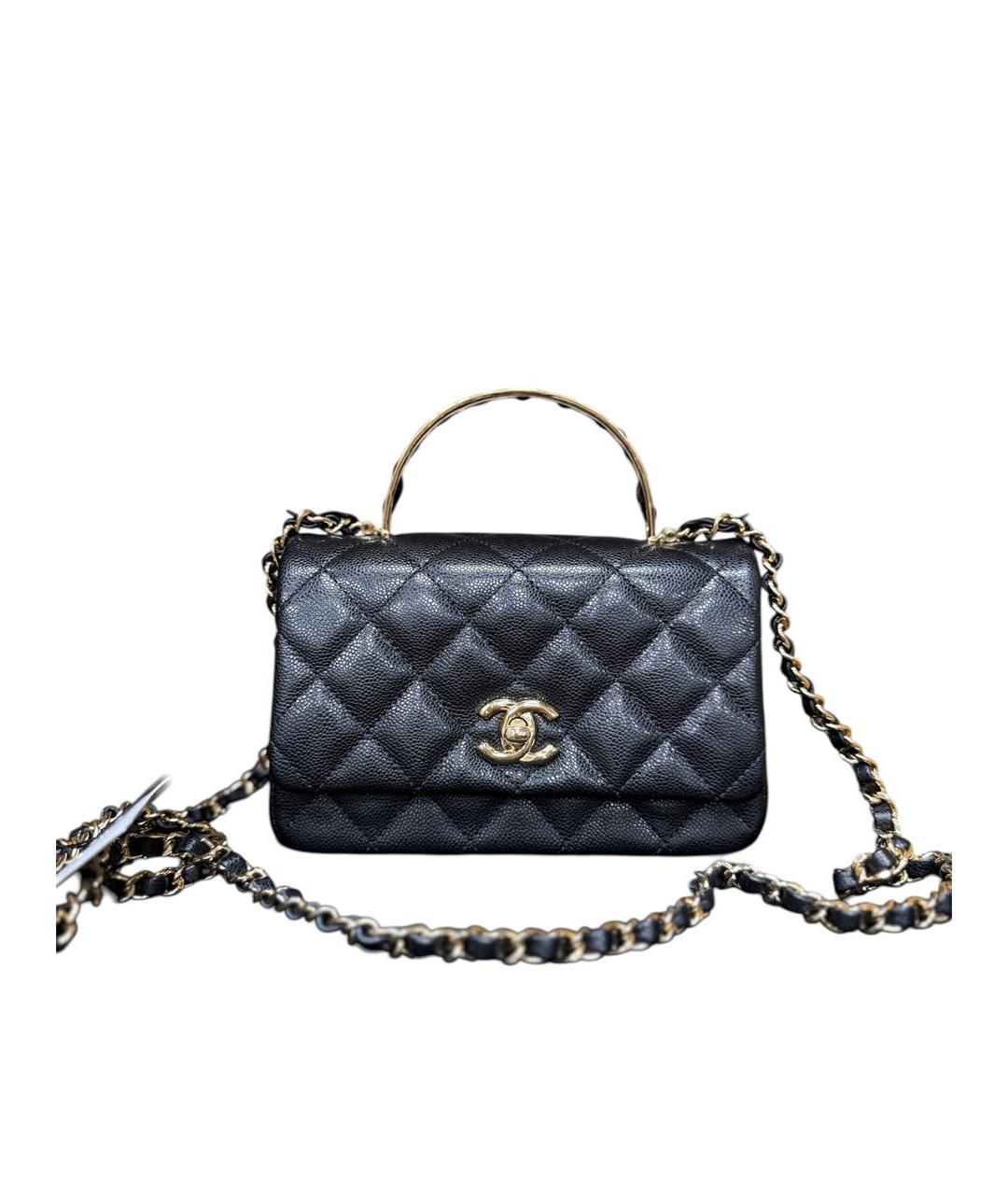 CHANEL Черная кожаная сумка через плечо, фото 9