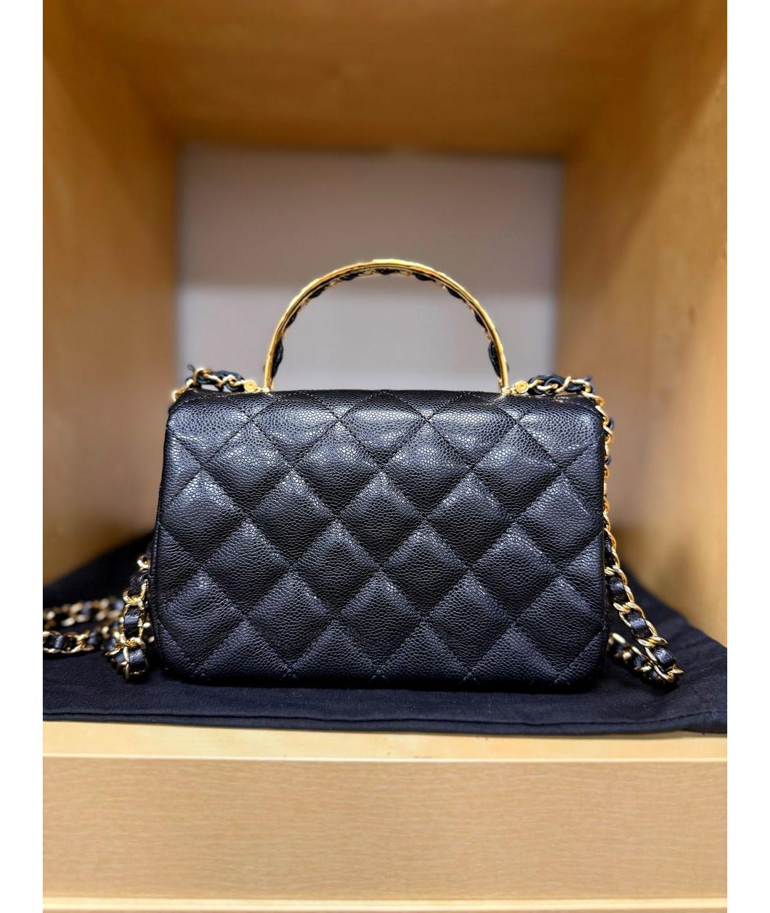 CHANEL Черная кожаная сумка через плечо, фото 3