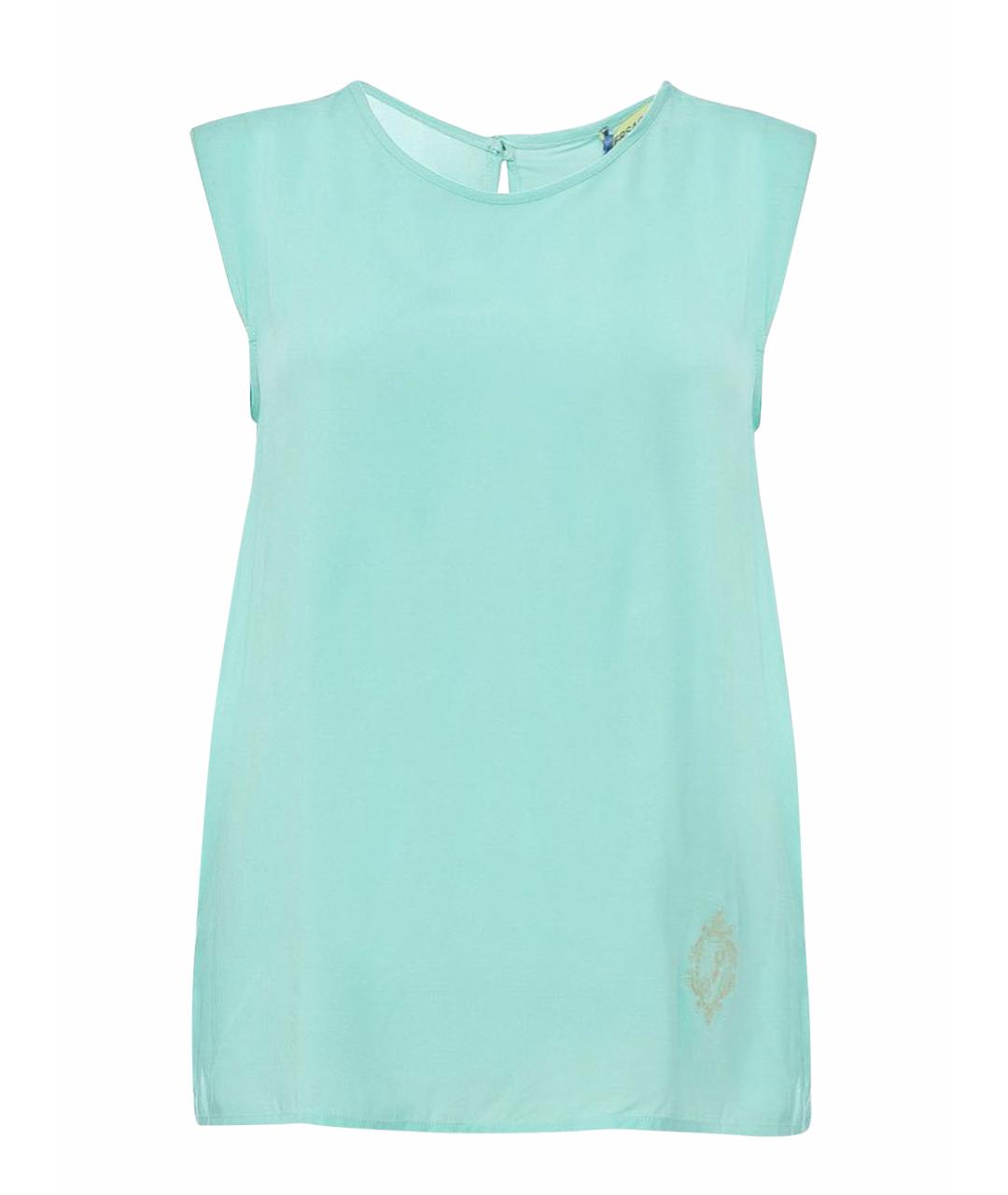 VERSACE JEANS COUTURE Бирюзовая вискозная майка, фото 1