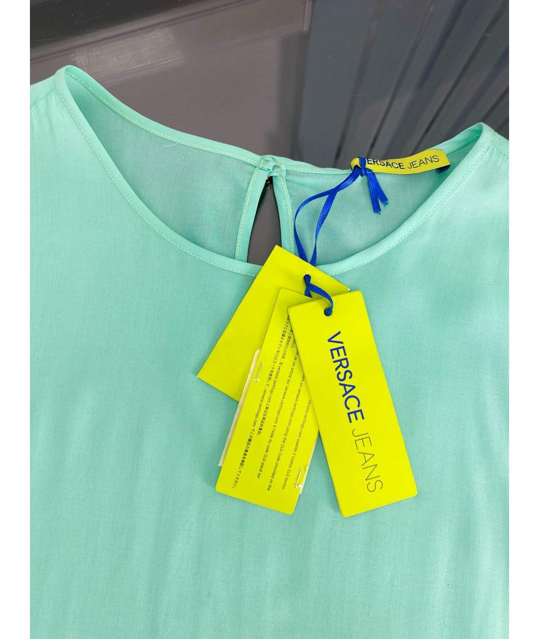 VERSACE JEANS COUTURE Бирюзовая вискозная майка, фото 3