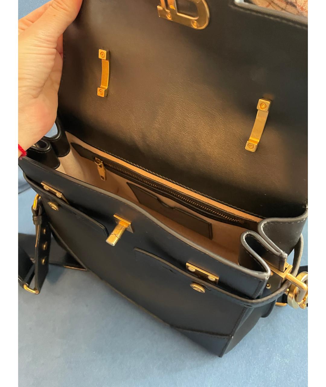 BALMAIN Черная кожаная сумка через плечо, фото 4