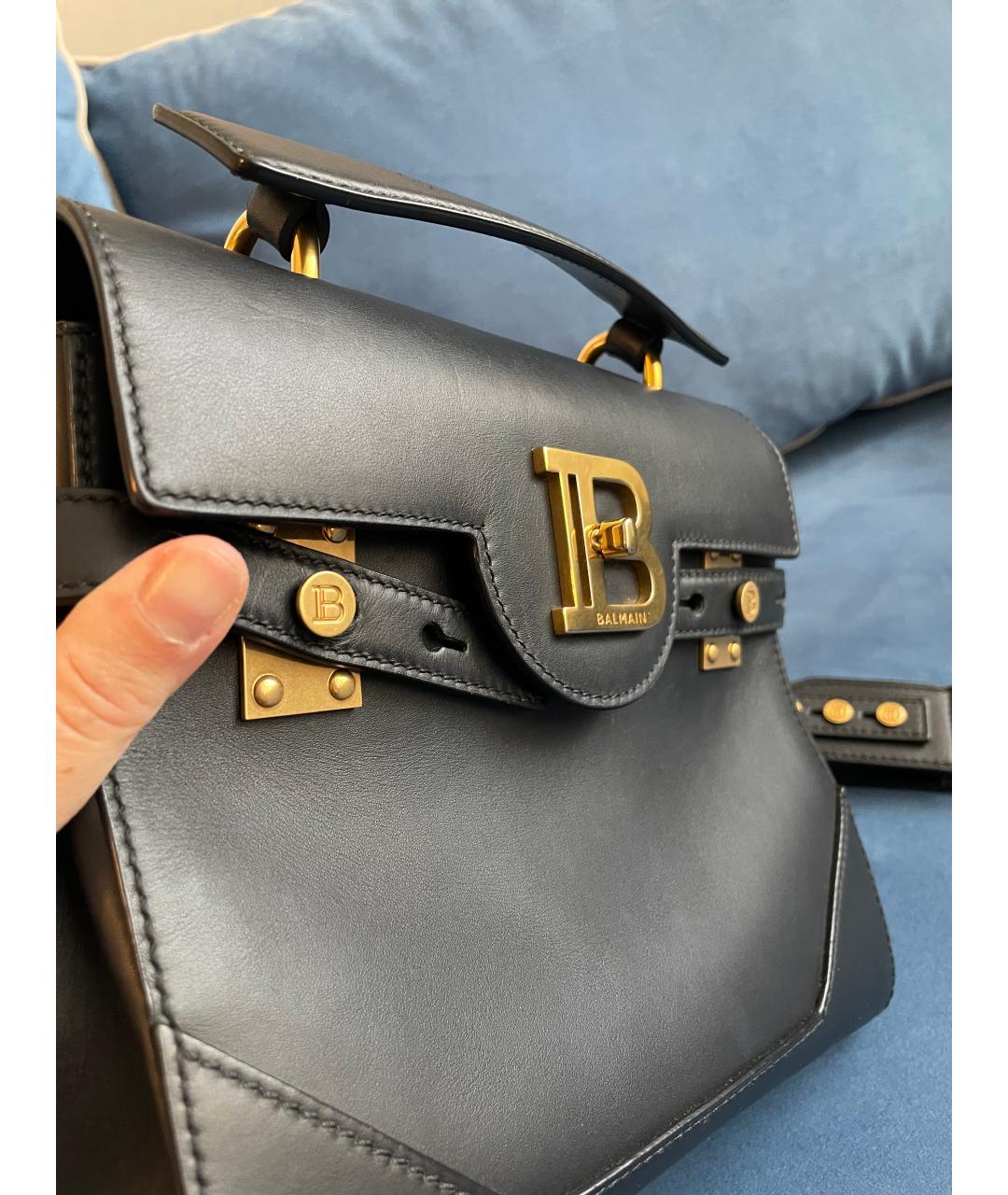 BALMAIN Черная кожаная сумка через плечо, фото 7