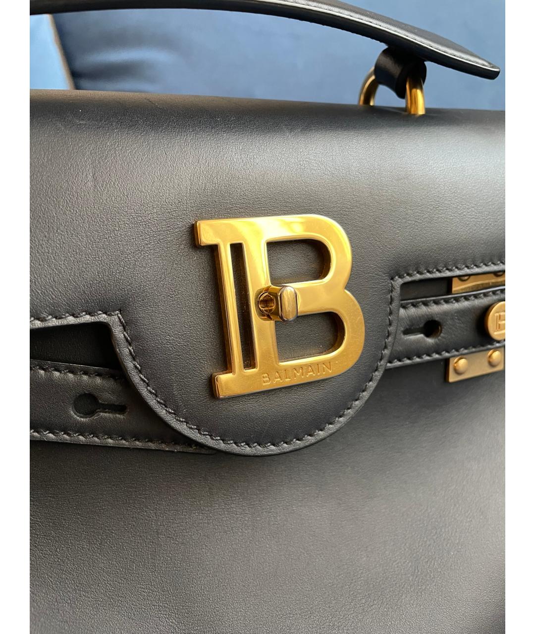 BALMAIN Черная кожаная сумка через плечо, фото 6