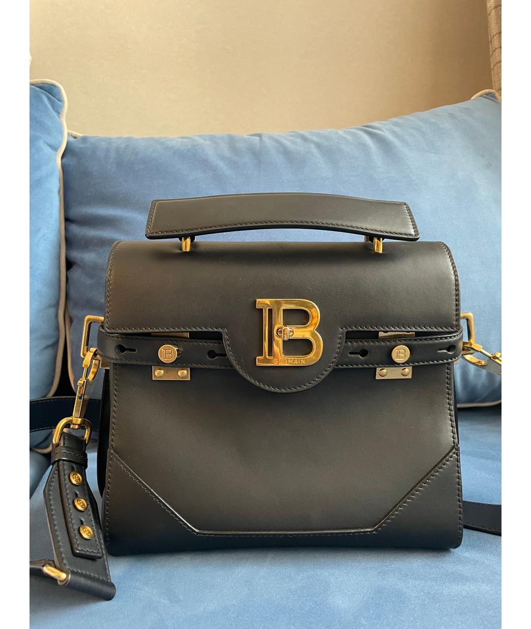 BALMAIN Черная кожаная сумка через плечо, фото 9