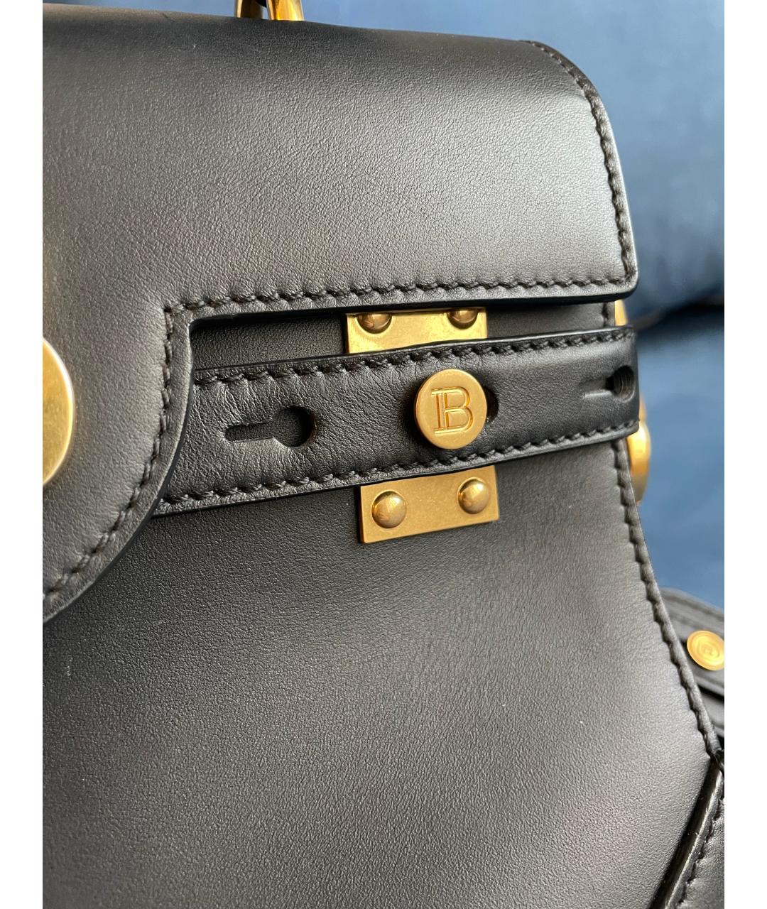 BALMAIN Черная кожаная сумка через плечо, фото 5