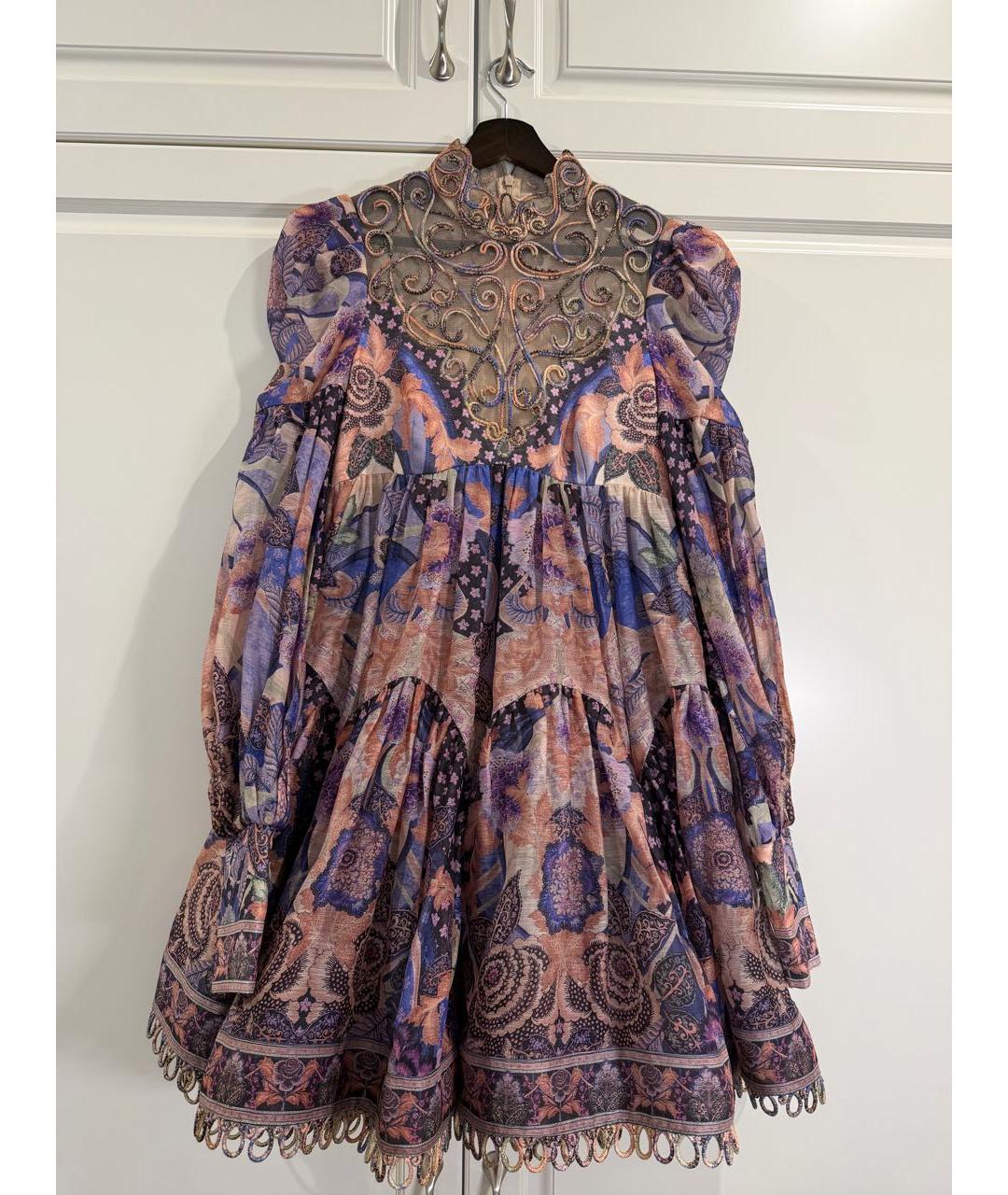 ZIMMERMANN Фиолетовое полиэстеровое коктейльное платье, фото 8