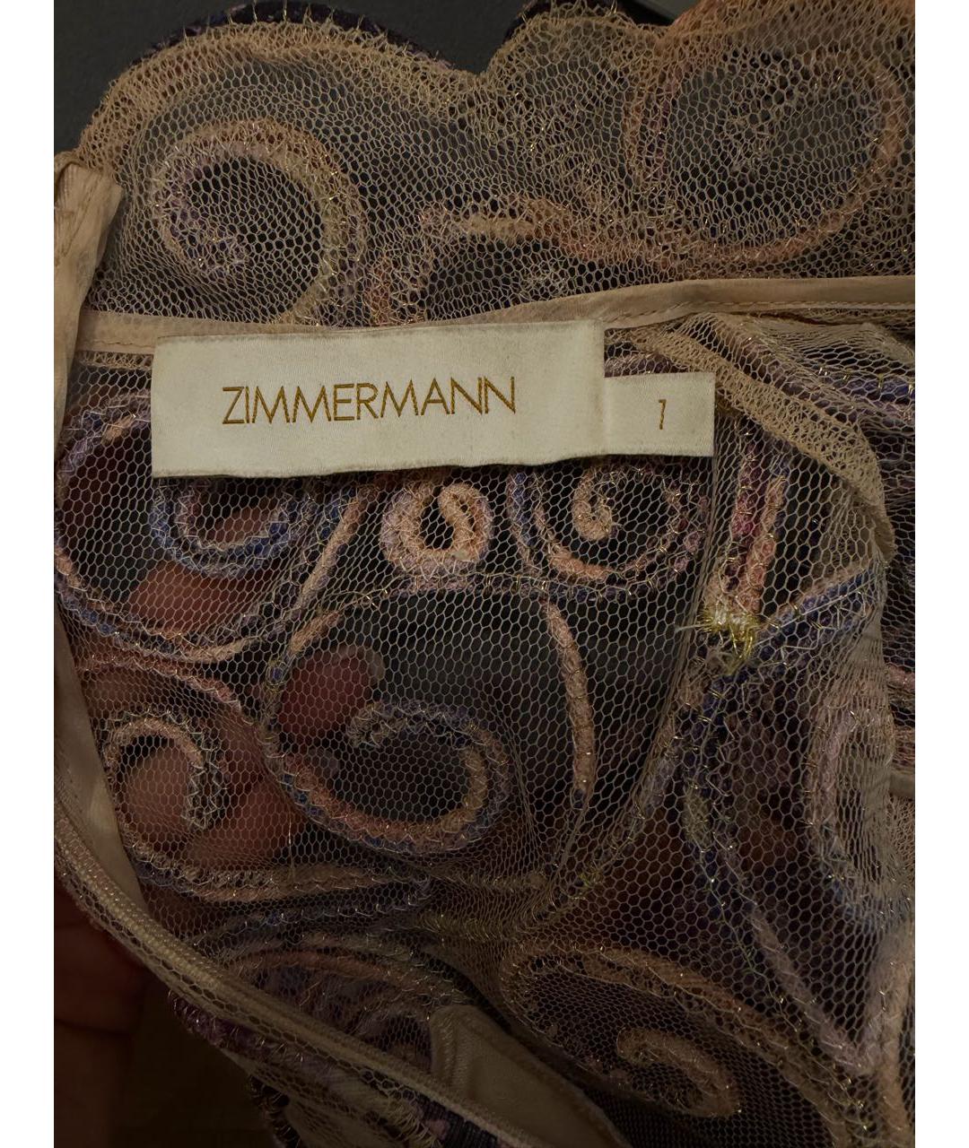 ZIMMERMANN Фиолетовое полиэстеровое коктейльное платье, фото 3