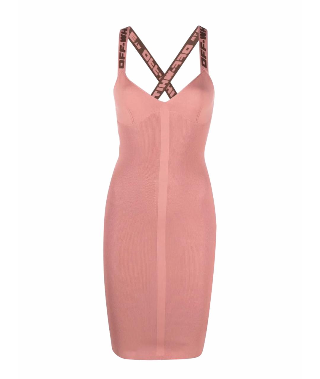 OFF-WHITE Коралловое полиэстеровое платье, фото 1