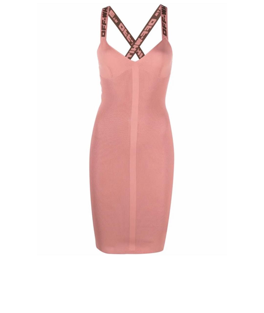 OFF-WHITE Коралловое полиэстеровое платье, фото 5