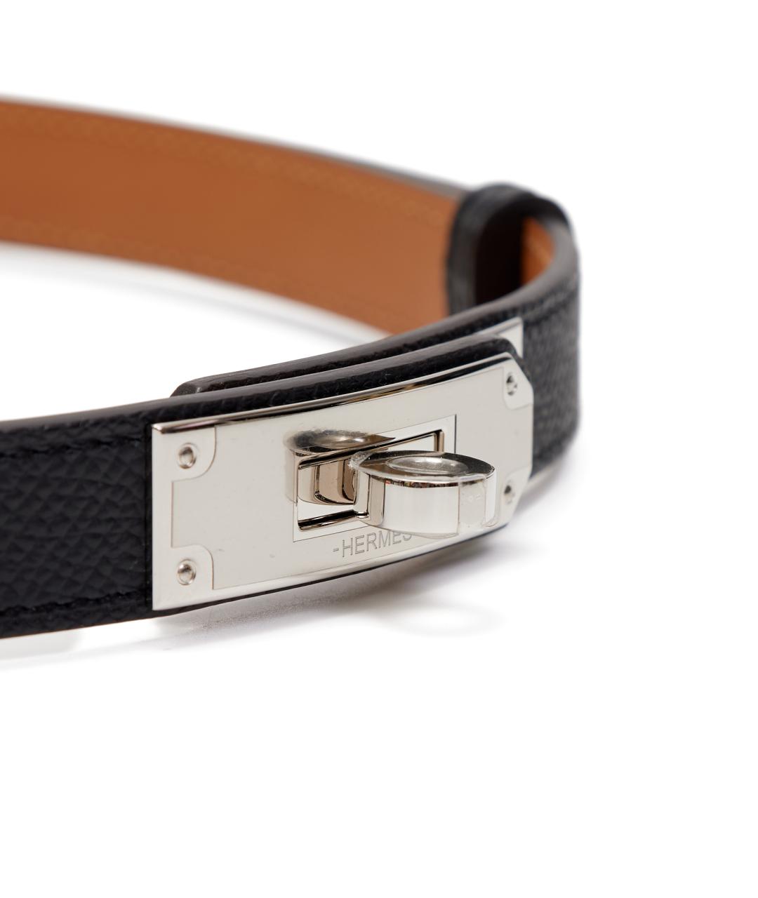 HERMES Черный кожаный ремень, фото 3