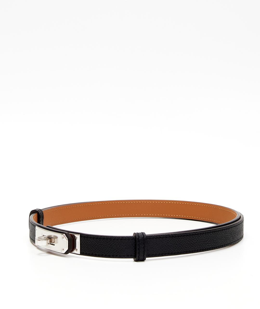 HERMES Черный кожаный ремень, фото 2