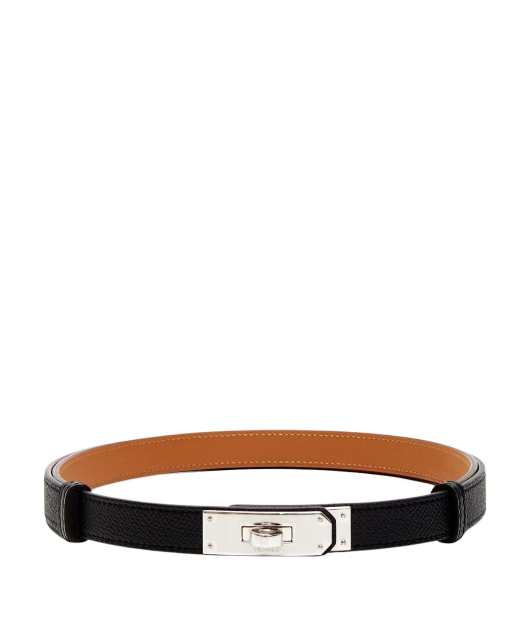 HERMES Черный кожаный ремень, фото 1