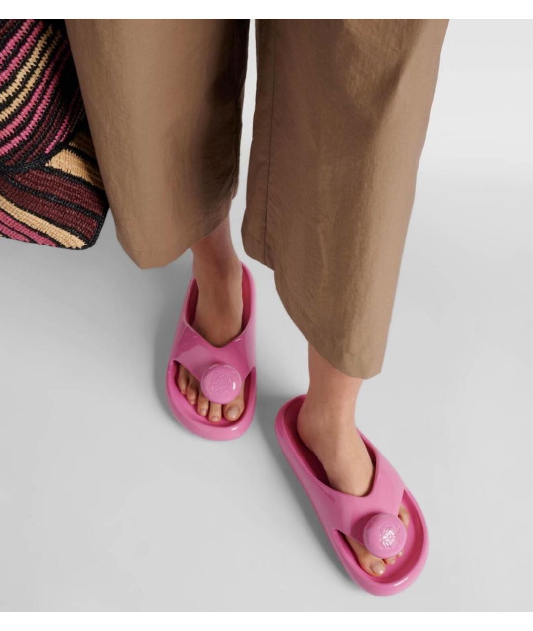 LOEWE Розовые шлепанцы, фото 6